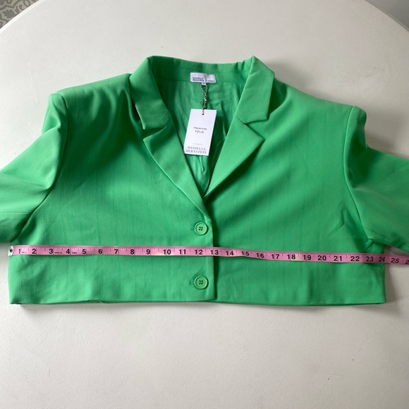 WeWoreWhat Green Cropped Blazer Size Extra Large - Picture 12 of 16